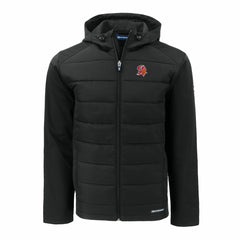 Tampa Bay Buccaneers Cutter & Buck Throwback Evoke Hybrid Eco Softshell Recycled Full-Zip Hoodie Jacket Black | NFL