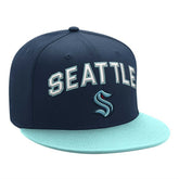 Seattle Kraken Starter Arch Logo Two-Tone Snapback Hat - Deep Sea Blue/Light Blue - NHL