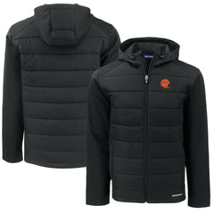 Cincinnati Bengals Cutter & Buck Throwback Big & Tall Evoke Hybrid Eco Softshell Recycled Full-Zip Jacket Black | NFL
