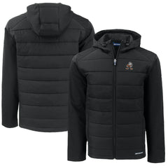 Cleveland Browns Cutter & Buck Throwback Big & Tall Evoke Hybrid Eco Softshell Recycled Full-Zip Jacket Black | NFL