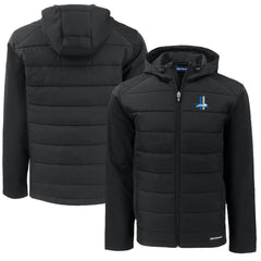 Detroit Lions Cutter & Buck Throwback Big & Tall Evoke Hybrid Eco Softshell Recycled Full-Zip Jacket Black | NFL