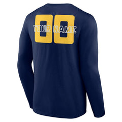 Denver Nuggets Stellar Personalized Name & Number Long Sleeve T-Shirt Navy - NBA