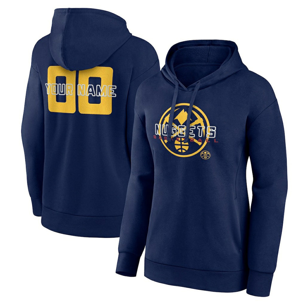 Denver Nuggets Women's Stellar Personalized Name & Number Pullover Hoodie Navy - NBA