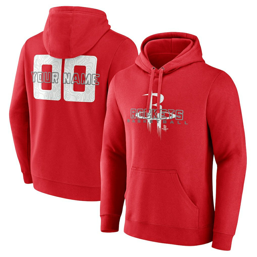Houston Rockets Stellar Personalized Name & Number Pullover Hoodie Red - NBA