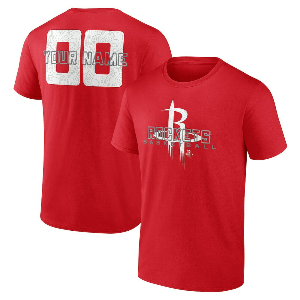 Houston Rockets Stellar Personalized Name & Number T-Shirt Red - NBA
