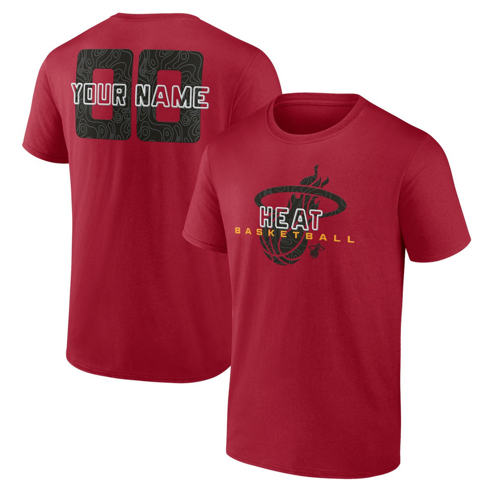 Miami Heat Stellar Personalized Name & Number T-Shirt Red - NBA