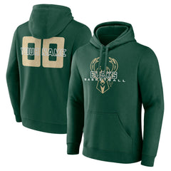 Milwaukee Bucks Stellar Personalized Name & Number Pullover Hoodie Hunter Green - NBA