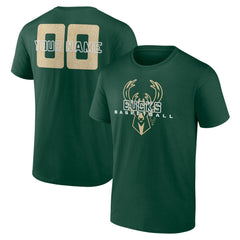 Milwaukee Bucks Stellar Personalized Name & Number T-Shirt Hunter Green - NBA