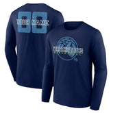Minnesota Timberwolves Stellar Personalized Name & Number Long Sleeve T-Shirt Navy - NBA