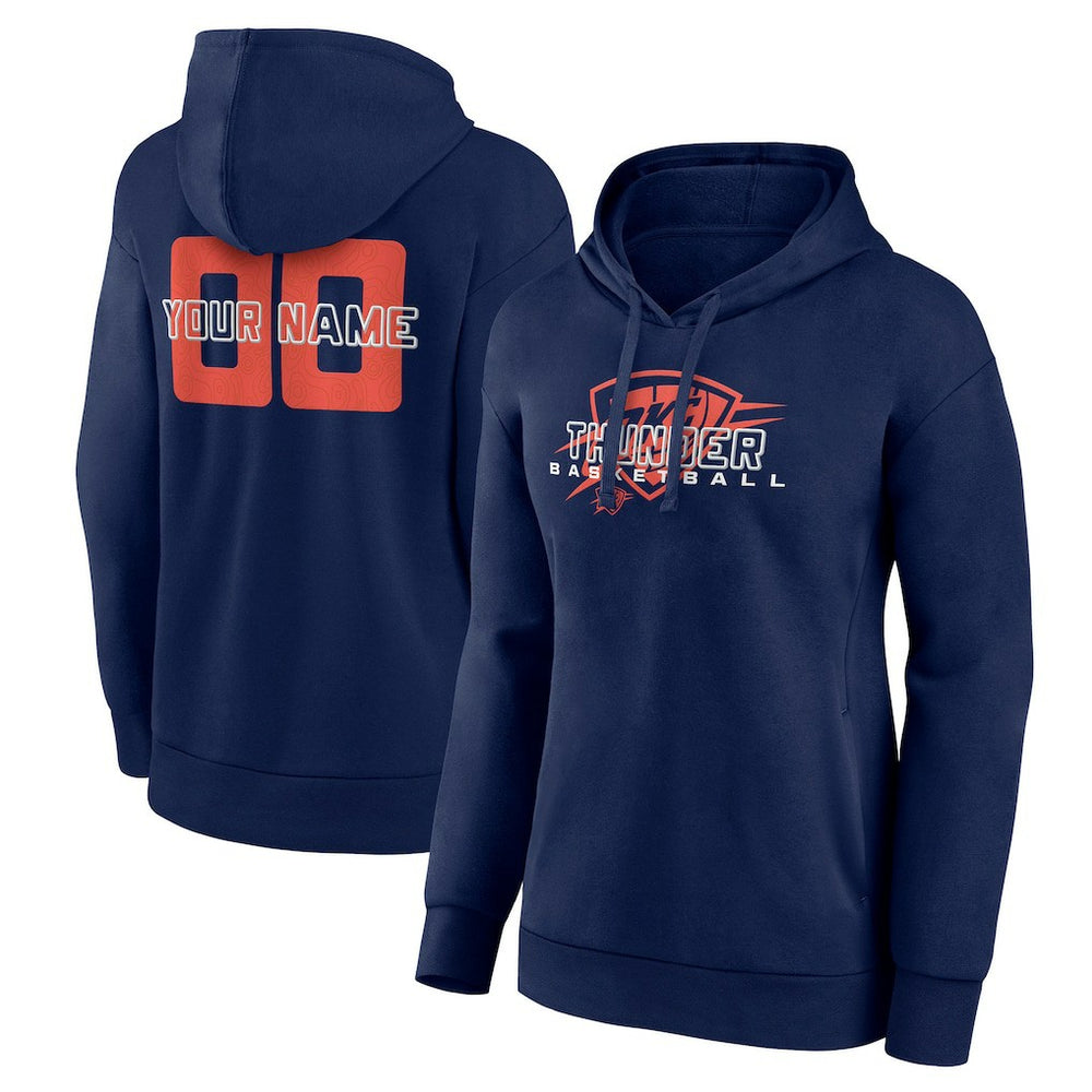 Oklahoma City Thunder Women's Stellar Personalized Name & Number Pullover Hoodie Navy - NBA