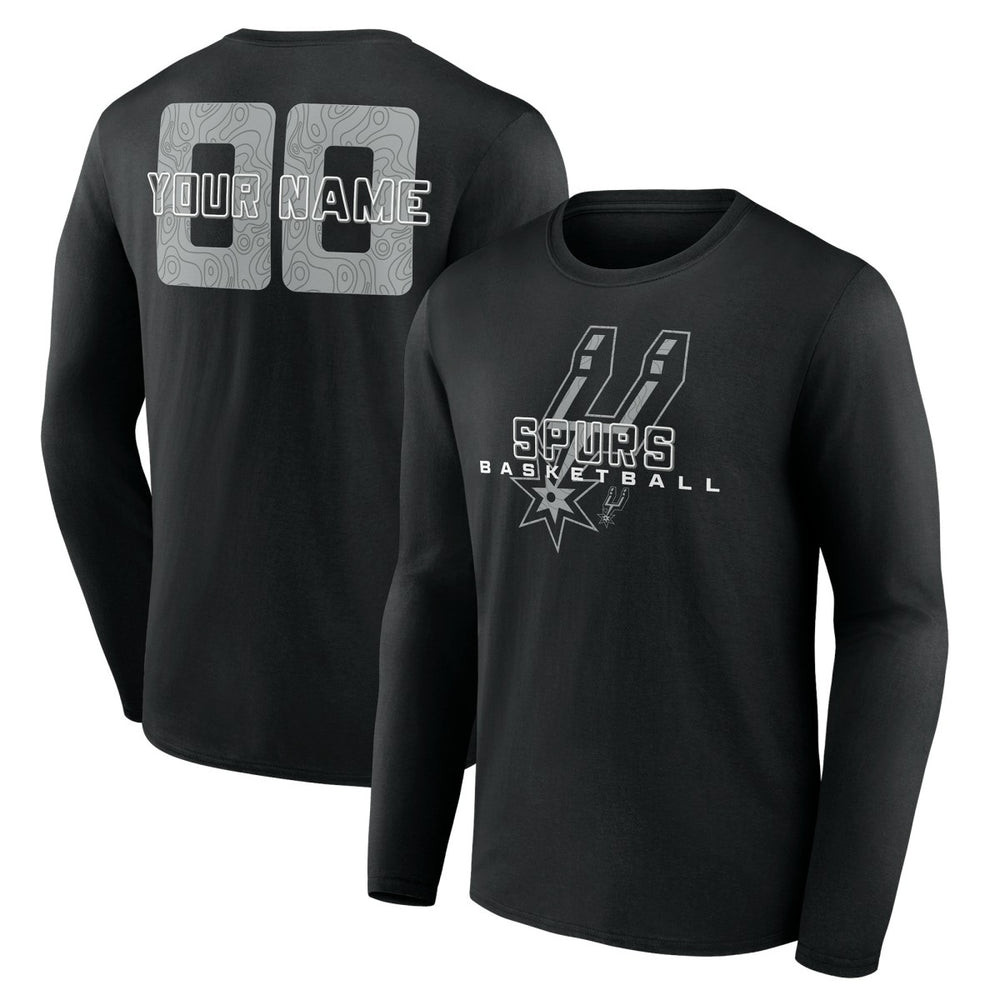 San Antonio Spurs Stellar Personalized Name & Number Long Sleeve T-Shirt Black - NBA