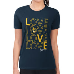 Milwaukee Brewers G-III 4Her by Carl Banks Women's Super-Slim Fit Lightweight Love Graphic Team T-Shirt - MLB