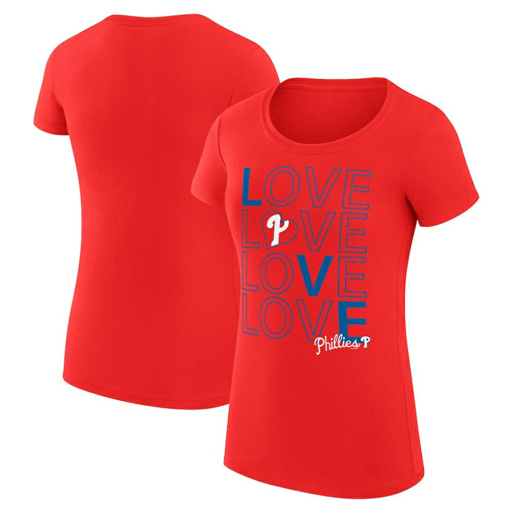 Philadelphia Phillies G-III 4Her by Carl Banks Women's Super-Slim Fit Lightweight Love Graphic Team T-Shirt - MLB
