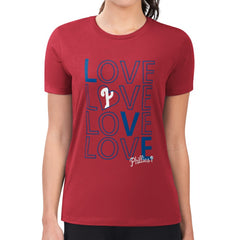 Philadelphia Phillies G-III 4Her by Carl Banks Women's Super-Slim Fit Lightweight Love Graphic Team T-Shirt - MLB
