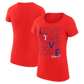 Texas Rangers G-III 4Her by Carl Banks Women's Super-Slim Fit Lightweight Love Graphic Team T-Shirt - MLB