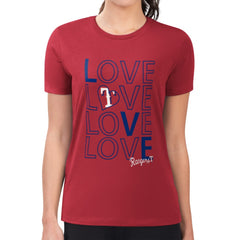 Texas Rangers G-III 4Her by Carl Banks Women's Super-Slim Fit Lightweight Love Graphic Team T-Shirt - MLB