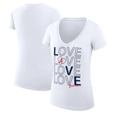 Atlanta Braves G-III 4Her by Carl Banks Women's Super-Slim Fit Lightweight Love Graphic Team V-Neck T-Shirt - MLB