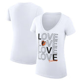 Baltimore Orioles G-III 4Her by Carl Banks Women's Super-Slim Fit Lightweight Love Graphic Team V-Neck T-Shirt - MLB