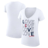 Cleveland Guardians G-III 4Her by Carl Banks Women's Super-Slim Fit Lightweight Love Graphic Team V-Neck T-Shirt - MLB