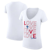 Philadelphia Phillies G-III 4Her by Carl Banks Women's Super-Slim Fit Lightweight Love Graphic Team V-Neck T-Shirt - MLB