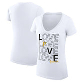 Pittsburgh Pirates G-III 4Her by Carl Banks Women's Super-Slim Fit Lightweight Love Graphic Team V-Neck T-Shirt - MLB