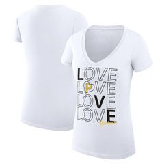 Pittsburgh Pirates G-III 4Her by Carl Banks Women's Super-Slim Fit Lightweight Love Graphic Team V-Neck T-Shirt - MLB