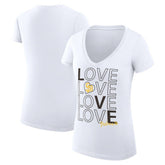 San Diego Padres G-III 4Her by Carl Banks Women's Super-Slim Fit Lightweight Love Graphic Team V-Neck T-Shirt - MLB