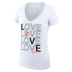San Francisco Giants G-III 4Her by Carl Banks Women's Super-Slim Fit Lightweight Love Graphic Team V-Neck T-Shirt - MLB