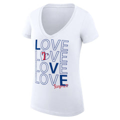 Texas Rangers G-III 4Her by Carl Banks Women's Super-Slim Fit Lightweight Love Graphic Team V-Neck T-Shirt - MLB