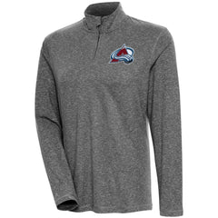 Colorado Avalanche Antigua Women's Confront Quarter-Zip Pullover Top - Heather Black - NHL