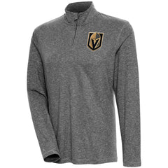 Vegas Golden Knights Antigua Women's Confront Quarter-Zip Pullover Top - Heather Black - NHL