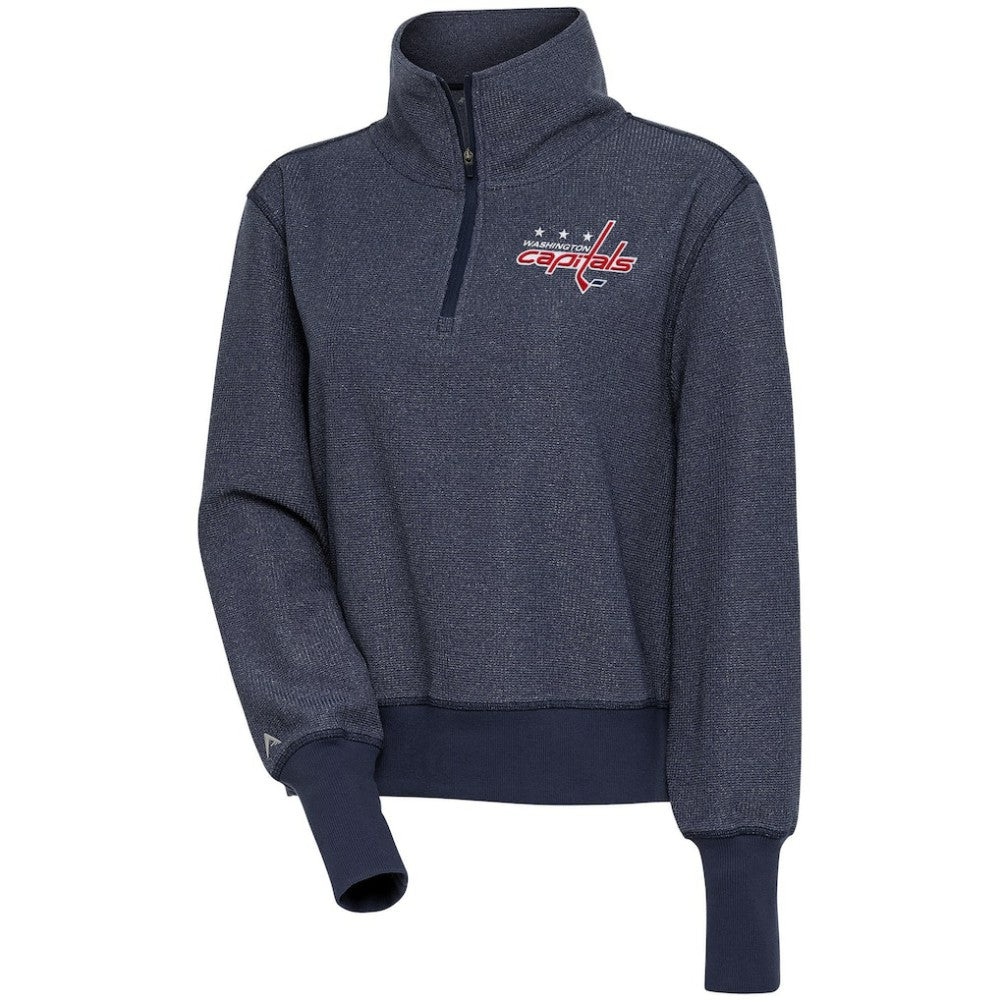 Washington Capitals Antigua Women's Upgrade Half-Zip Pullover Top - Heather Navy - NHL