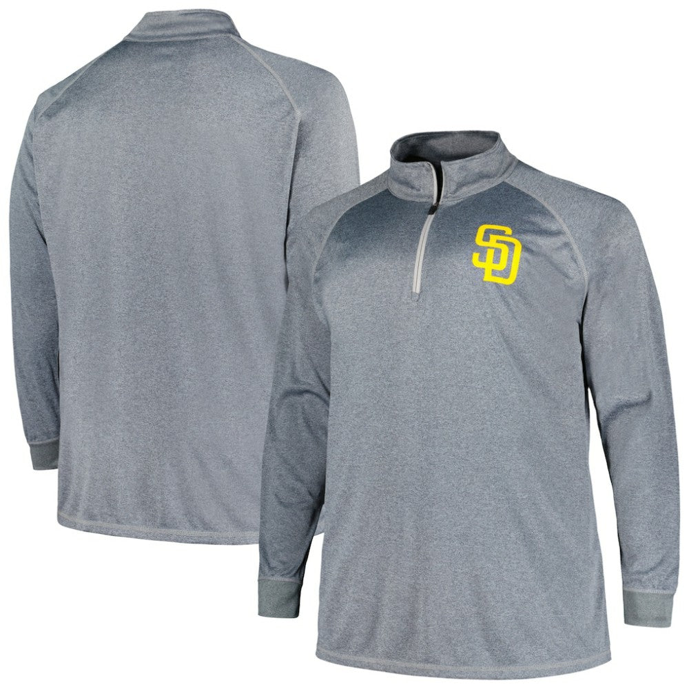 San Diego Padres Profile Big & Tall Raglan Quarter-Zip Top - MLB