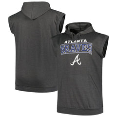 Atlanta Braves Profile Big & Tall Muscle Sleeveless Pullover Hoodie - MLB