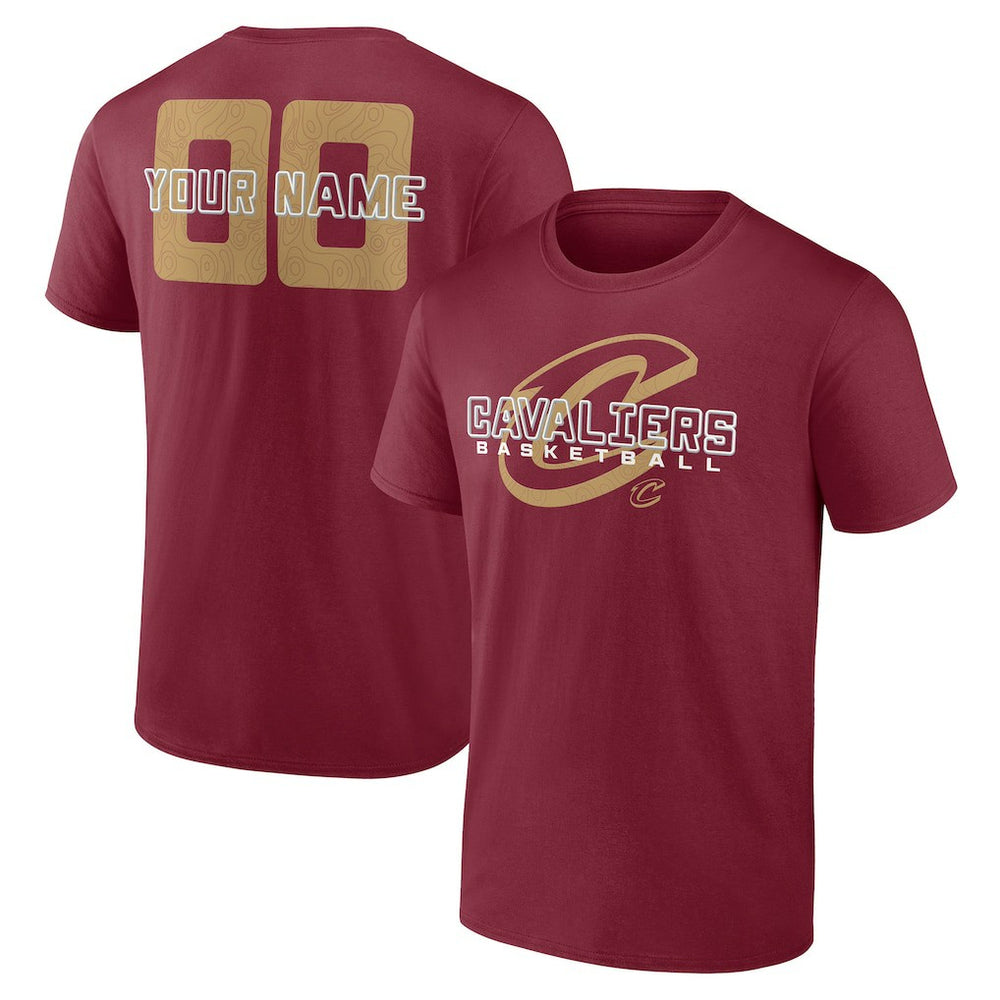 Cleveland Cavaliers Stellar Personalized Name & Number T-Shirt Wine - NBA