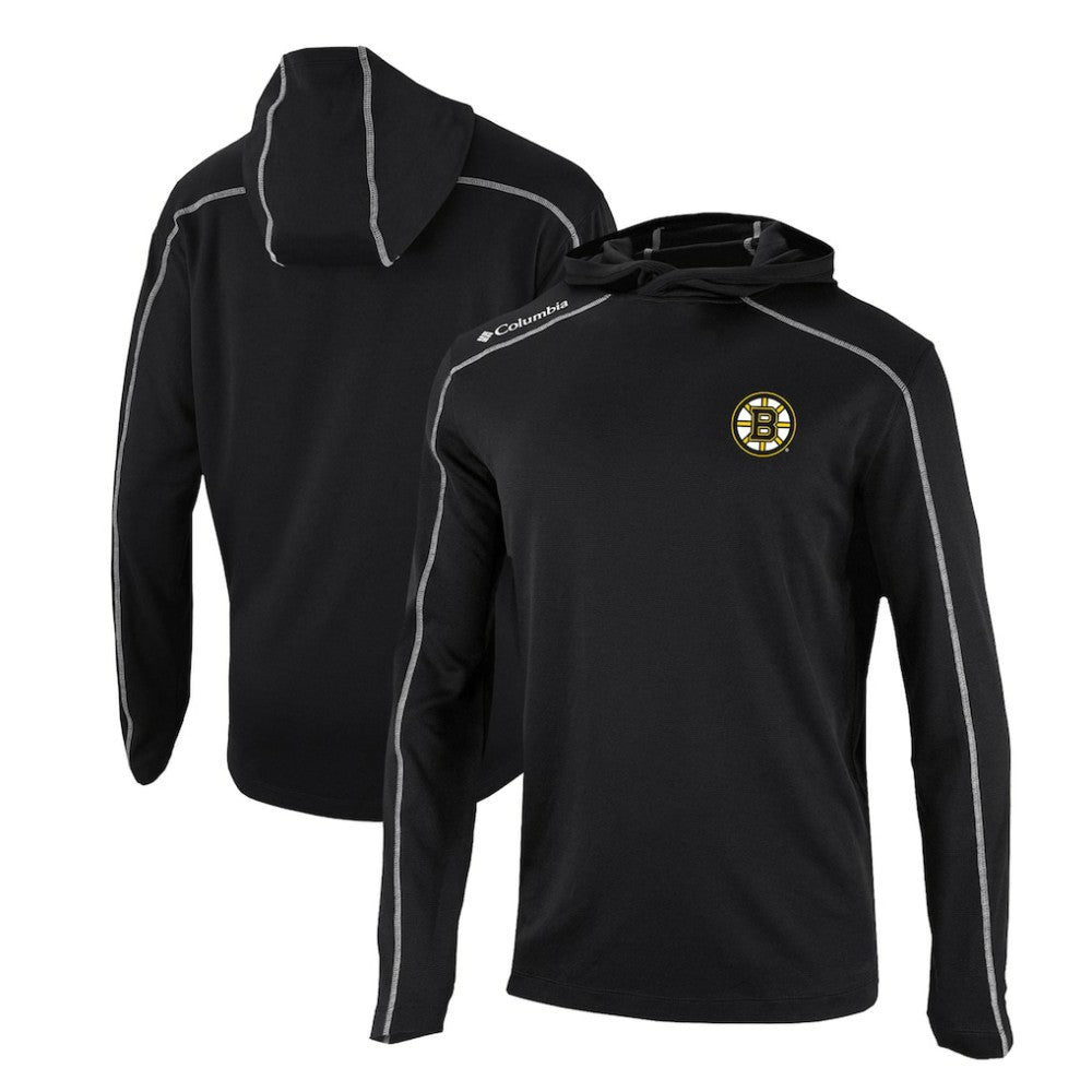 Boston Bruins Columbia Omni-Wick Shotgun Long Sleeve Hoodie T-Shirt - Black - NHL