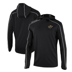 Minnesota Wild Columbia Omni-Wick Shotgun Long Sleeve Hoodie T-Shirt - Black - NHL