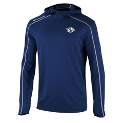 Nashville Predators Columbia Omni-Wick Shotgun Long Sleeve Hoodie T-Shirt - Navy - NHL