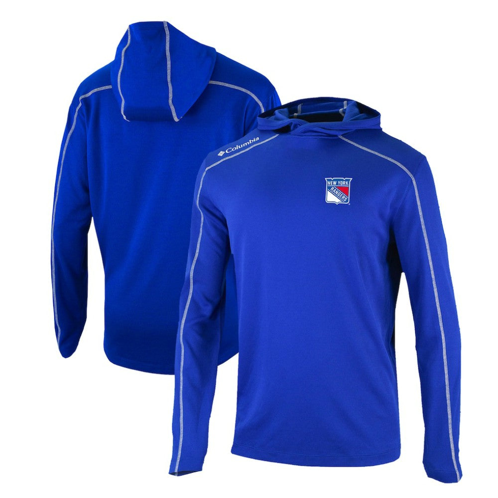 New York Rangers Columbia Omni-Wick Shotgun Long Sleeve Hoodie T-Shirt - Blue - NHL