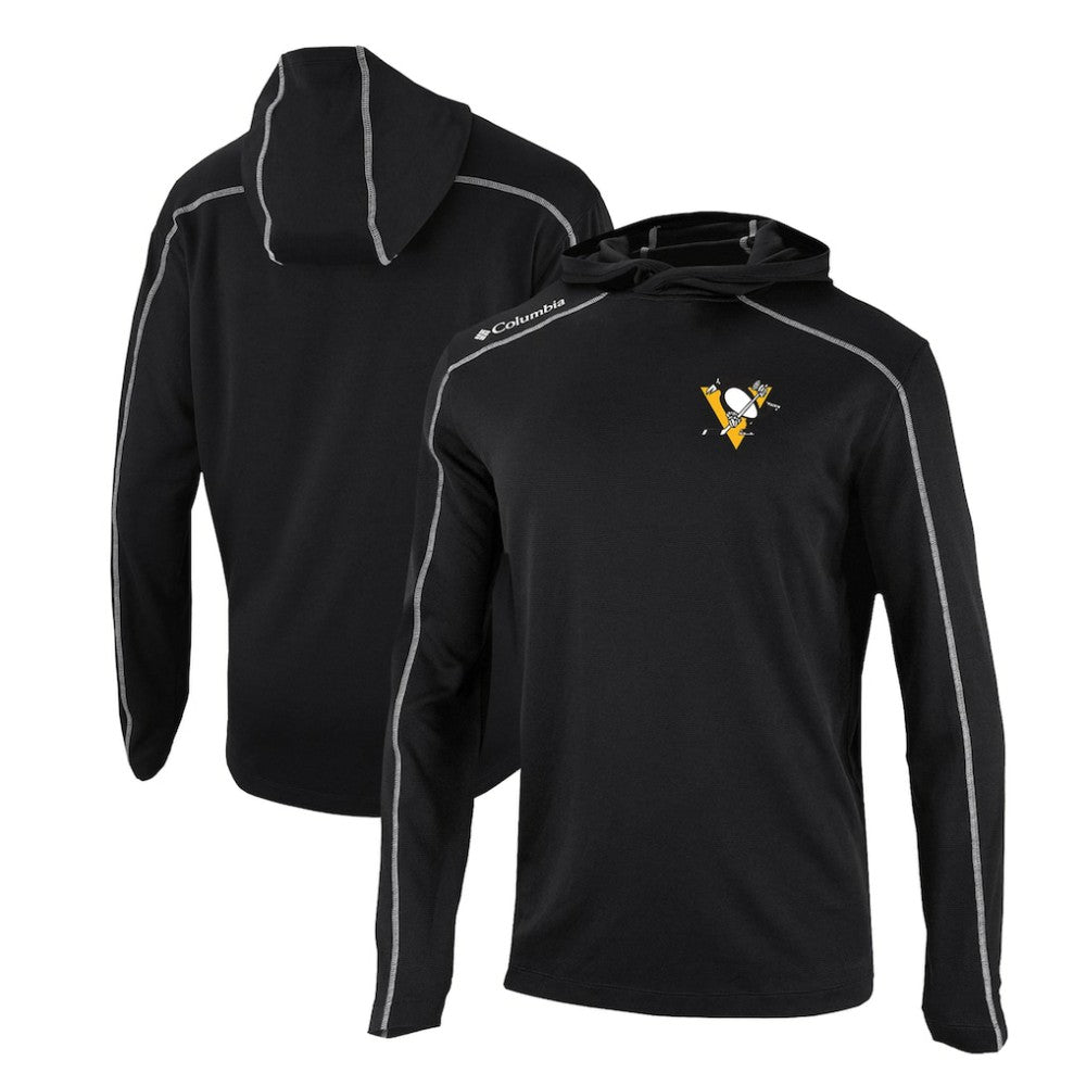 Pittsburgh Penguins Columbia Omni-Wick Shotgun Long Sleeve Hoodie T-Shirt - Black - NHL