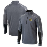 Boston Bruins Columbia Omni-Wick Shotgun 2.0 Quarter-Zip Pullover Top - Gray/Black - NHL