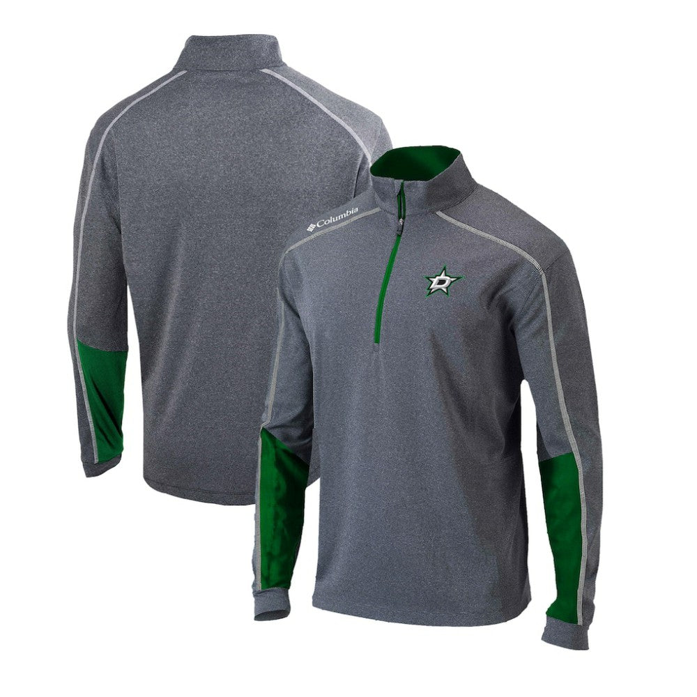 Dallas Stars Columbia Omni-Wick Shotgun 2.0 Quarter-Zip Pullover Top - Gray/Green - NHL
