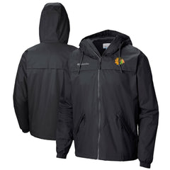 Chicago Blackhawks Columbia Oroville Creek Lightweight Full-Zip Windbreaker Jacket - Black - NHL