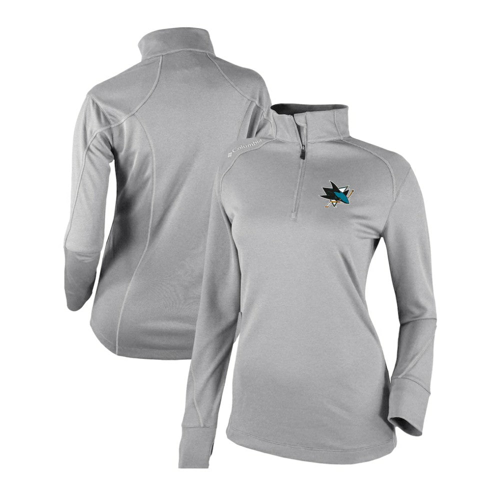 San Jose Sharks Columbia Women's Omni-Wick Shotgun 2.0 Quarter-Zip Pullover Top - Gray - NHL