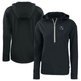 New York Giants Cutter & Buck Women's Helmet Daybreak Eco Recycled Half-Zip Hoodie Black | NFL