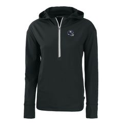 New York Giants Cutter & Buck Women's Helmet Daybreak Eco Recycled Half-Zip Hoodie Black | NFL