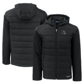 Baltimore Ravens Cutter & Buck Helmet Evoke Hybrid Eco Softshell Recycled Full-Zip Hoodie Jacket Black | NFL