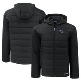 Minnesota Vikings Cutter & Buck Helmet Evoke Hybrid Eco Softshell Recycled Full-Zip Hoodie Jacket Black | NFL