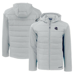 Minnesota Vikings Cutter & Buck Helmet Evoke Hybrid Eco Softshell Recycled Full-Zip Hoodie Jacket Gray | NFL