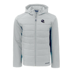 Minnesota Vikings Cutter & Buck Helmet Evoke Hybrid Eco Softshell Recycled Full-Zip Hoodie Jacket Gray | NFL